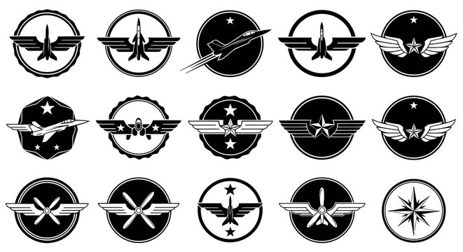 Aviation Wing Badges and Pilot Squadron Emblems