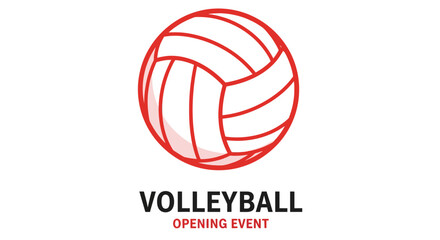 Fototapeta premium Volleyball Emblem for Events and Sports Competitions, with a Red and White Ball Design