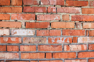 Fototapeta premium Detailed red brick texture with mortar lines