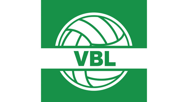 Volleyball League Logo: Dynamic Design with Green and White Elements, VBL Mark