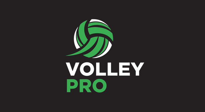 Volleyball Logo Design: A Professional Sporting Emblem On A Black Background Indeed