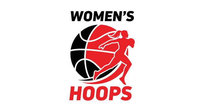 Women's Basketball Emblem Depicting Dynamic Player Action with a Distinctive Silhouette