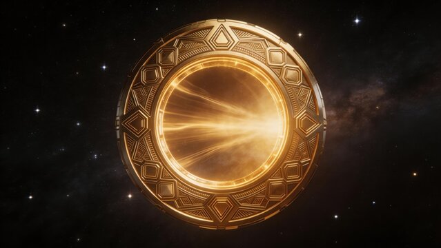 Golden portal in space