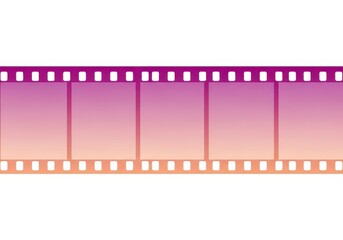 Fototapeta premium Creative Film Strip Graphic with Purple to Orange Gradient Frames for