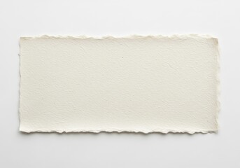 Obraz premium Handmade Textured Paper with Deckle Edges on White Background - Blank