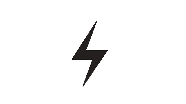 Abstract lightning bolt icon trim line animation loop footage