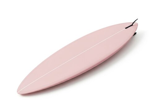 Modern Pink Surfboard Isolated on White Background - Stylish Surfing E