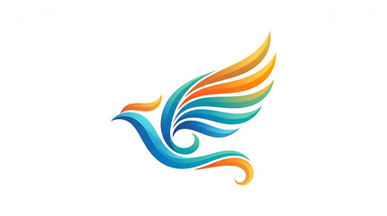 Fototapeta premium Colorful Bird of Prey Silhouette Logo Design