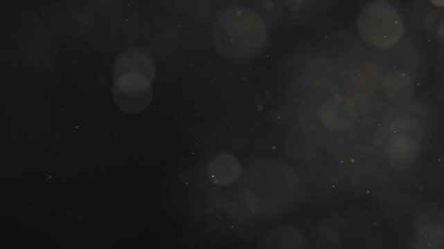 Slow motion real dust particles floating mid air over dark background