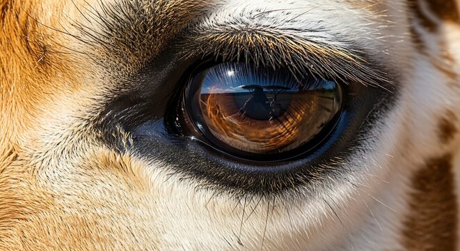Close-up of animal eye looking.