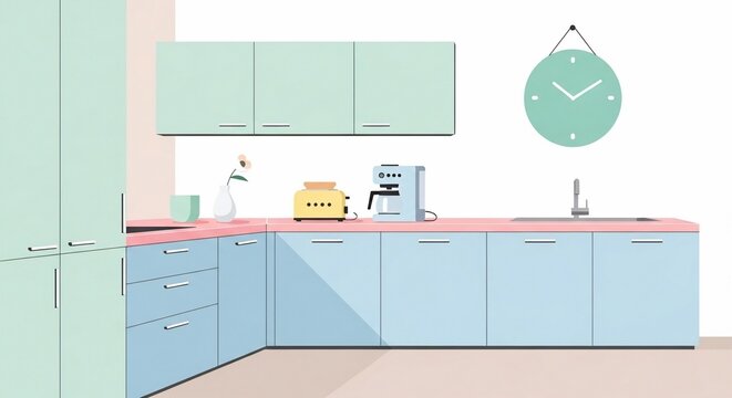 Modern kitchen interior illustration
