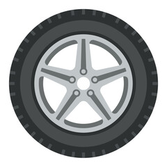 Fototapeta premium Car tire with alloy wheel rim 