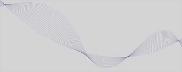 Fototapeta premium Abstract blue wave lines on a light gray background. Minimalist modern digital design with elegant flowing curves for professional and art decor.