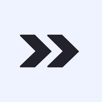 Double Arrow Icon Symbol Forward Direction.