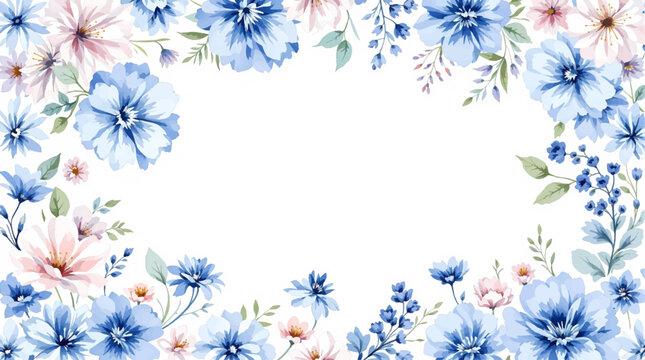 Bright Floral Border Featuring Colorful Petals And Delicate Leaves For Creative Invitations And Beautiful Announcements