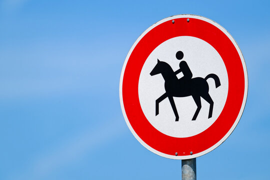 Verkehrschild Verbot f&uuml;r Reiter