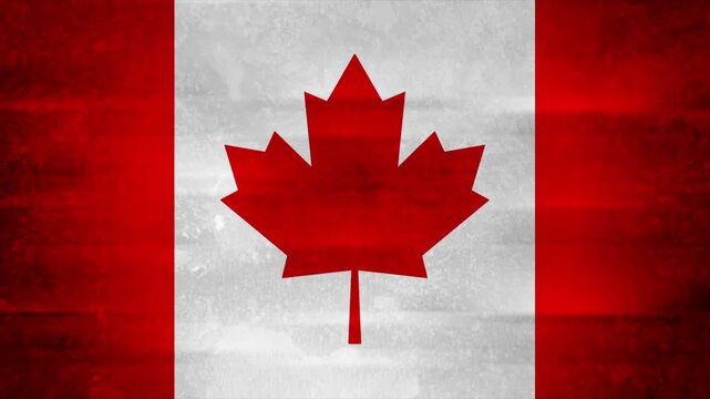 Patriotic Canada flag abstract background with grunge wall texture. Canada Day July 1 motion design. Seamless loop. Video animation Ultra HD 4K 3840x2160