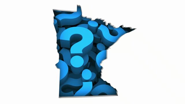 Minnesota MN State Map Question Marks Ask FAQs Best Place Location 3d Animation