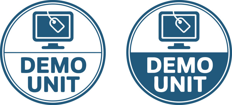 Demo Unit Label Icon Set for Electronics Display and Retail Marketing Promotions