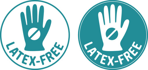 Fototapeta premium Latex-Free Symbol Icons for Medical Packaging, Allergy Safety, and Healthcare Labels