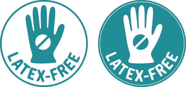 Latex-Free Symbol Icons for Medical Packaging, Allergy Safety, and Healthcare Labels