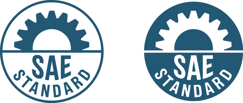 SAE Standard Certification Badge Icons for Engineering and Manufacturing Compliance