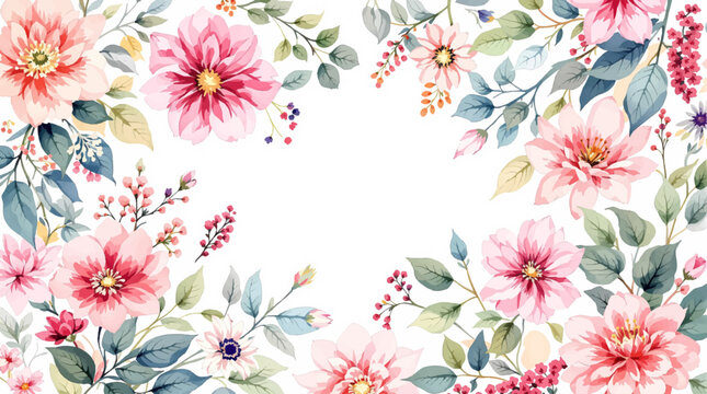 Bright floral watercolor arrangement creating a dreamy background for heartfelt celebrations and messages.