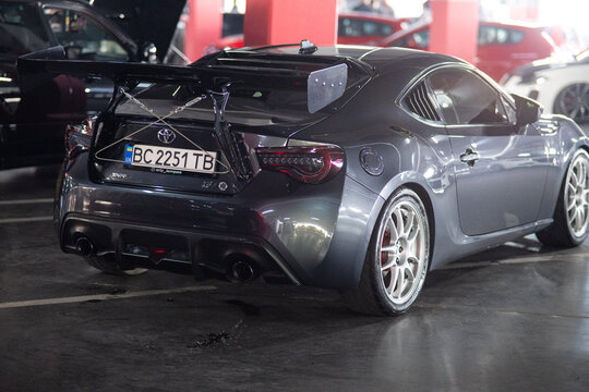 Lviv, Ukraine - 05.02.2025: Tuning and stance cars on Zdybanka Cars Fest