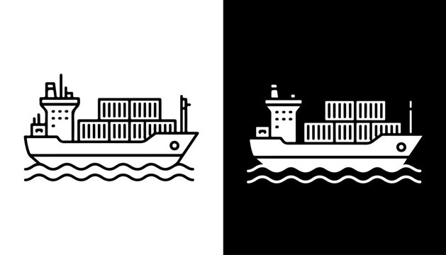 Shipping Vessel Illustration: A stylized illustration presents a container ship navigating the ocean, offering a clear and concise visual of maritime transport.