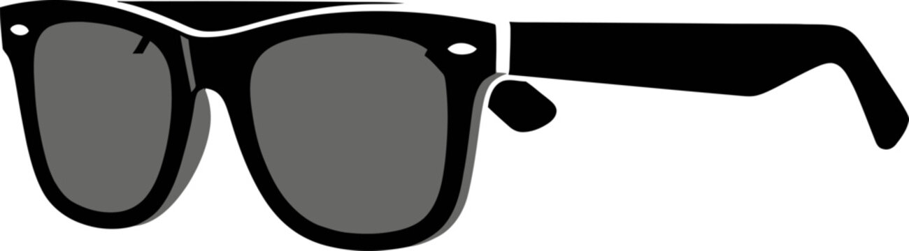 Stylish black sunglasses with dark grey lenses, perfect for sunny days and fashion statements, exuding cool vibes