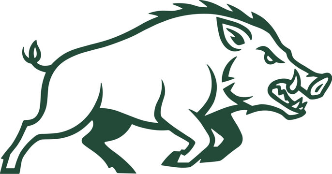 Fierce Wild Boar Mascot Logo Vector Illustration Featuring Aggressive Hog Animal Design for Sports Branding, Esports Identity, Team Emblem and Modern Graphic Artwork