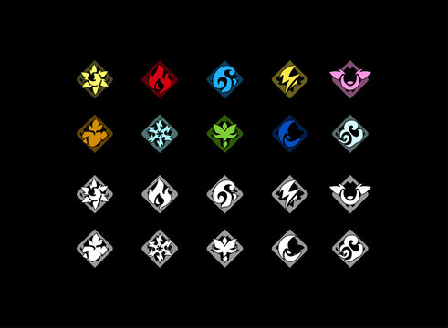 Fantasy Element Icon Collection RPG Magic Symbol Set Minimal Game UI Asset Pack