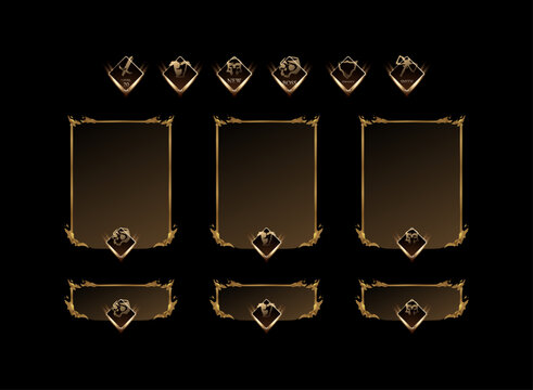 Fantasy RPG Gold UI Frame Pack Medieval Game Panel Border and Menu Asset Set
