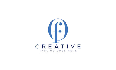 Fototapeta premium Abstract letter f within o logo, modern creative design concept, letter