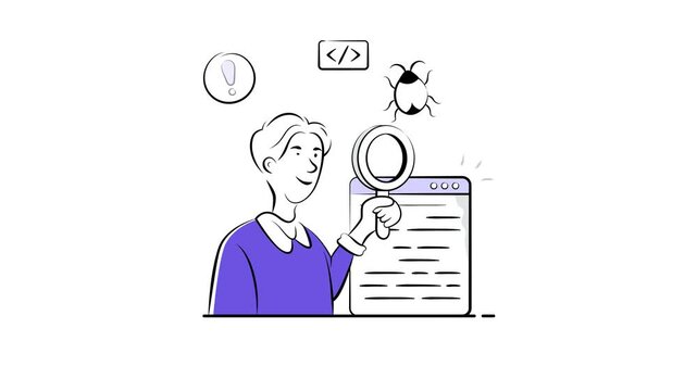 Take a look at this creative animated illustration of software debugging, error fixing