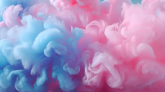 Pastel pink and blue smoke. Colorful Smoke Clouds in Pink, Blue, Purple Shades, Dreamy Multicolored Fog Effect, Smooth Gradient Blend, Backdrop for Fantasy Themes, Lightness and Airy Atmosphere. 