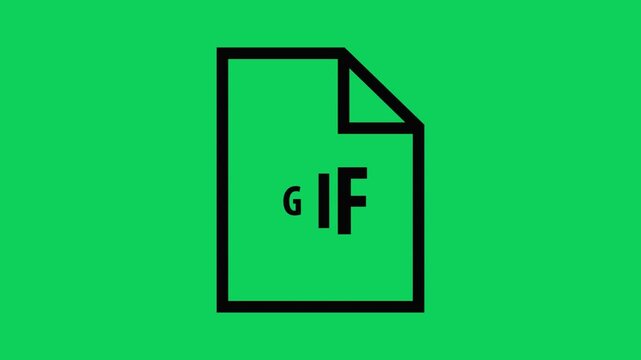 Animated GIF Typography Inside Folded Outline Page on Green Screen