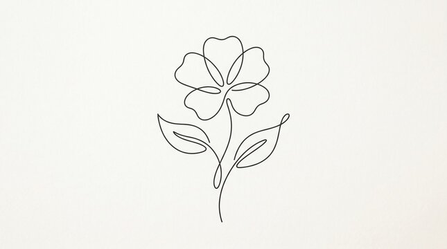 Minimalist flower line drawing