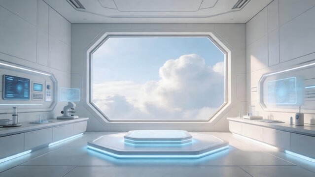 Futuristic laboratory interior