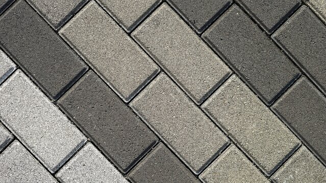 The texture of pattern of laying paving blocks, top view
