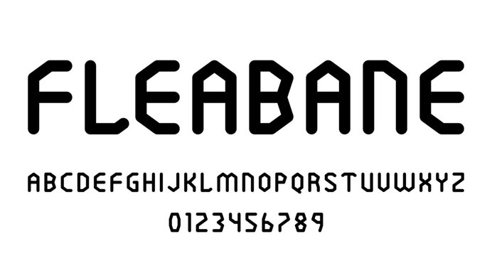 Set of alphabets font letters and numbers modern abstract design vector illustration