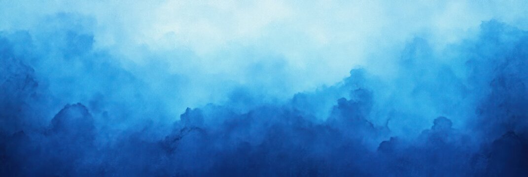 layered blue watercolor clouds and mist with soft gradient, peaceful and dreamy atmosphere
