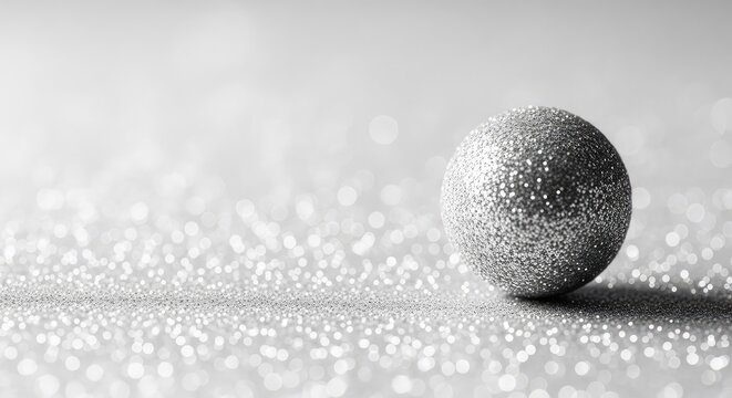 Elegante fondo abstracto con texturas de purpurina brillante en tonos plateados y blancos, creando un efecto bokeh suave y festivo, etereo, frio, abstracto