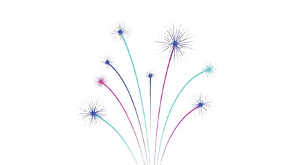 Fototapeta premium Vibrant fireworks exploding in the night sky with colorful sparks and trails of light.