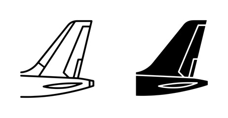 Airplane Tail Fin Icons, Aviation Symbols, Aircraft Vertical Stabilizer Vector Graphics © Fakrul