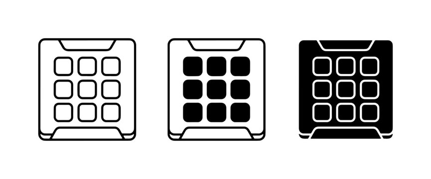 Keypad Icons: Numeric Entry, Security Access, Digital Interface, Vector Set