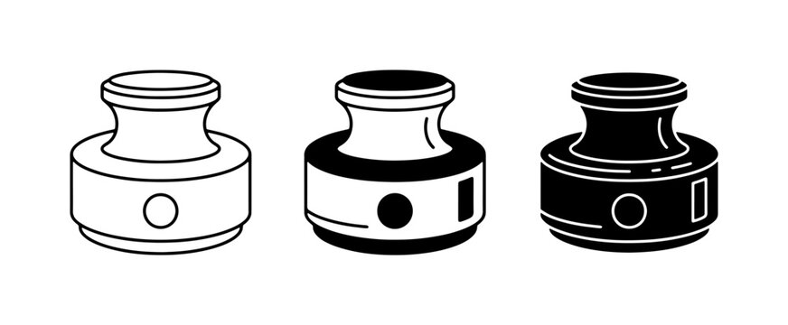 Calibration Weights, Precision Measurement Tools, Scientific Equipment Icons, Laboratory Mass Standards