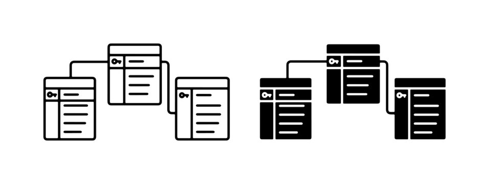 Database Schema Icons, Data Relationships, Entity-Relationship Diagrams, Business Logic