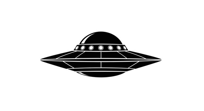 Black silhouette of an unidentified flying object icon.
