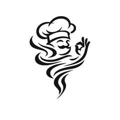 Naklejka premium vector illustration of a best cook with resturant 